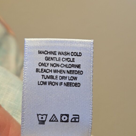 John Mark XL Floral Linen Button-Down Tropical Shirt Artsy Watercolor - Picture 8 of 13